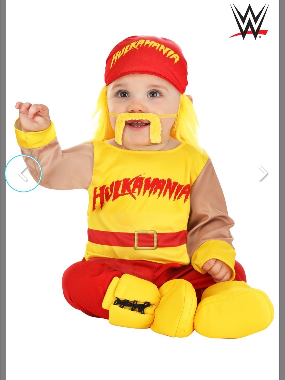 WWE Hulkamania Baby Costume in Yellow and Red
